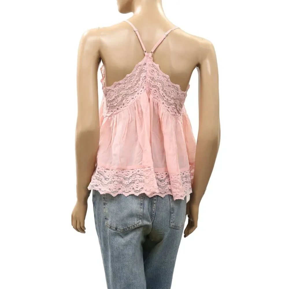 Intimately Free People Fiona Cami Blouse Top Tank Sleeveless Lace Slip S 289631